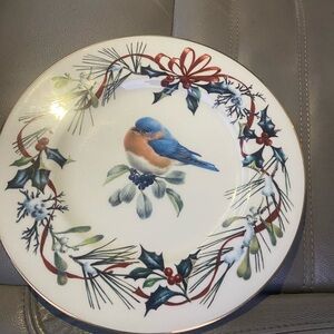 Lenox Winter greetings eastern bluebird plate.